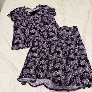 Sag Harbor Purple Floral Skirt Set